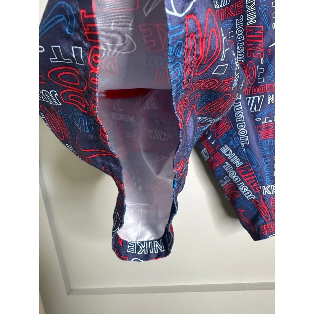 Nike Men's Swim Trunks Shorts Blue Red Just Do It‎ Logo Print Elastic Waist XL